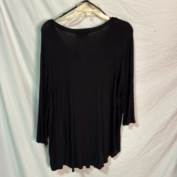 Green Envelope 2x black button down soft tied waistline hi low hemline nwt - Picture 6 of 8